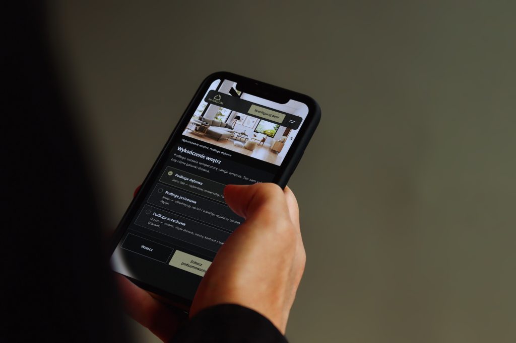Skandom home configurator on a tablet